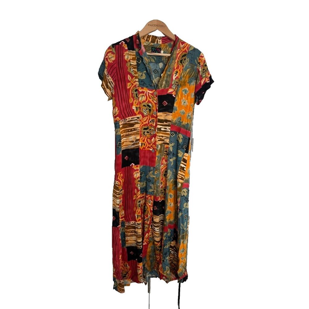 Jams World Multicolor Patchwork Midi Dress